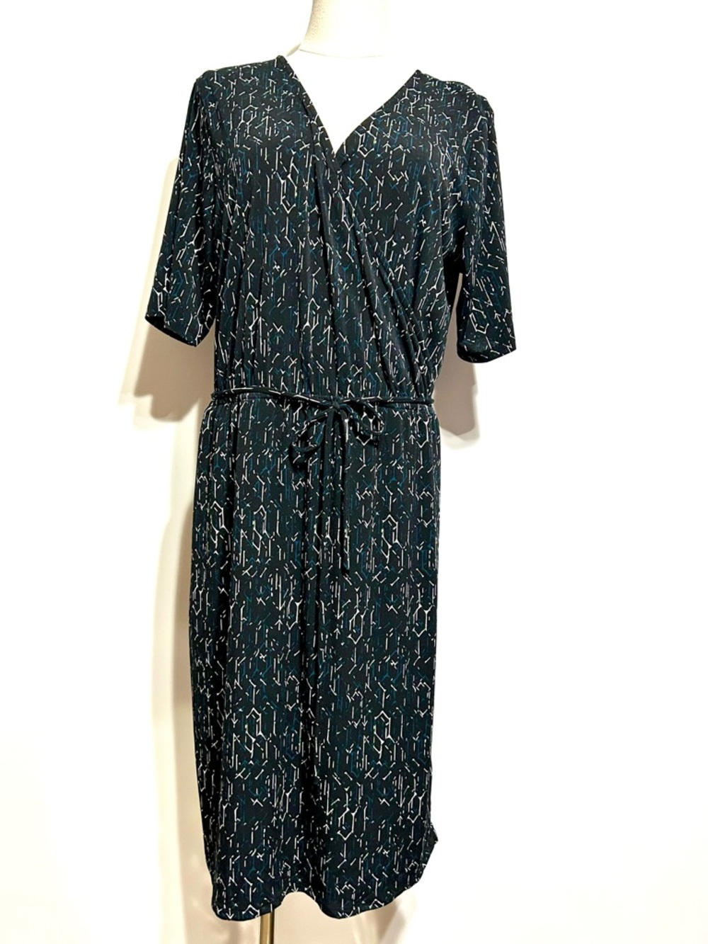 Apt. 9 Patterned Midi Wrap Dress with Tie Waist